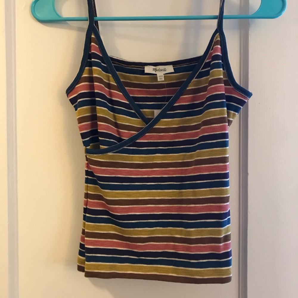 NWT Madewell Wrap Cami Top in Stripe - Picture 4 of 7